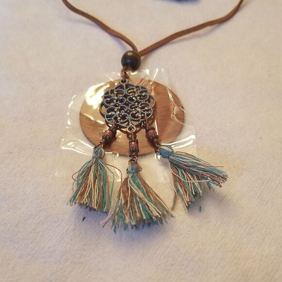 Bohemian Tassel Necklace and Earring Set - Picture 4 of 7